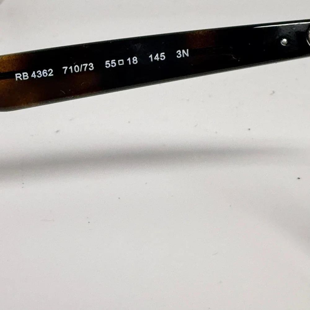 Ray-Ban RB 4362 710/73 Dark Tortoise Square Sunglasses 55mm 18mm 145mm